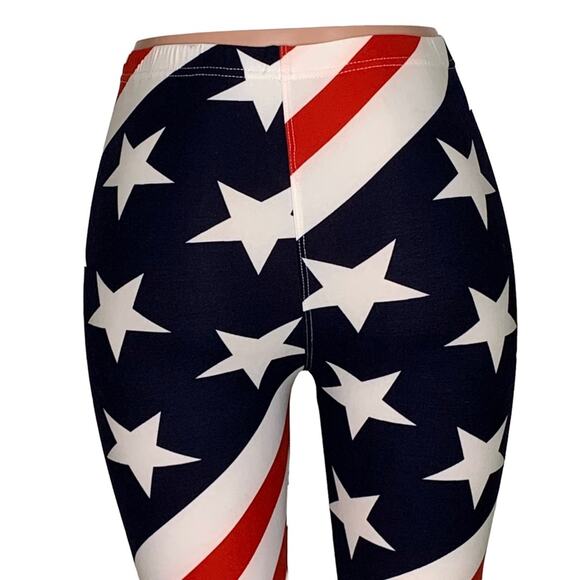 Viv Collection NWT Patriotic Leggings Red Blue and White One Size Fits Most - Picture 6 of 11